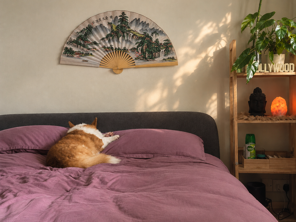 Pine Tree — Extra Large Chinese Folding Fan Wall Decor | 1.6 m when unfolded | Handcrafted in China