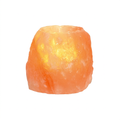 Natural Himalayan salt candle holder centred on a white background